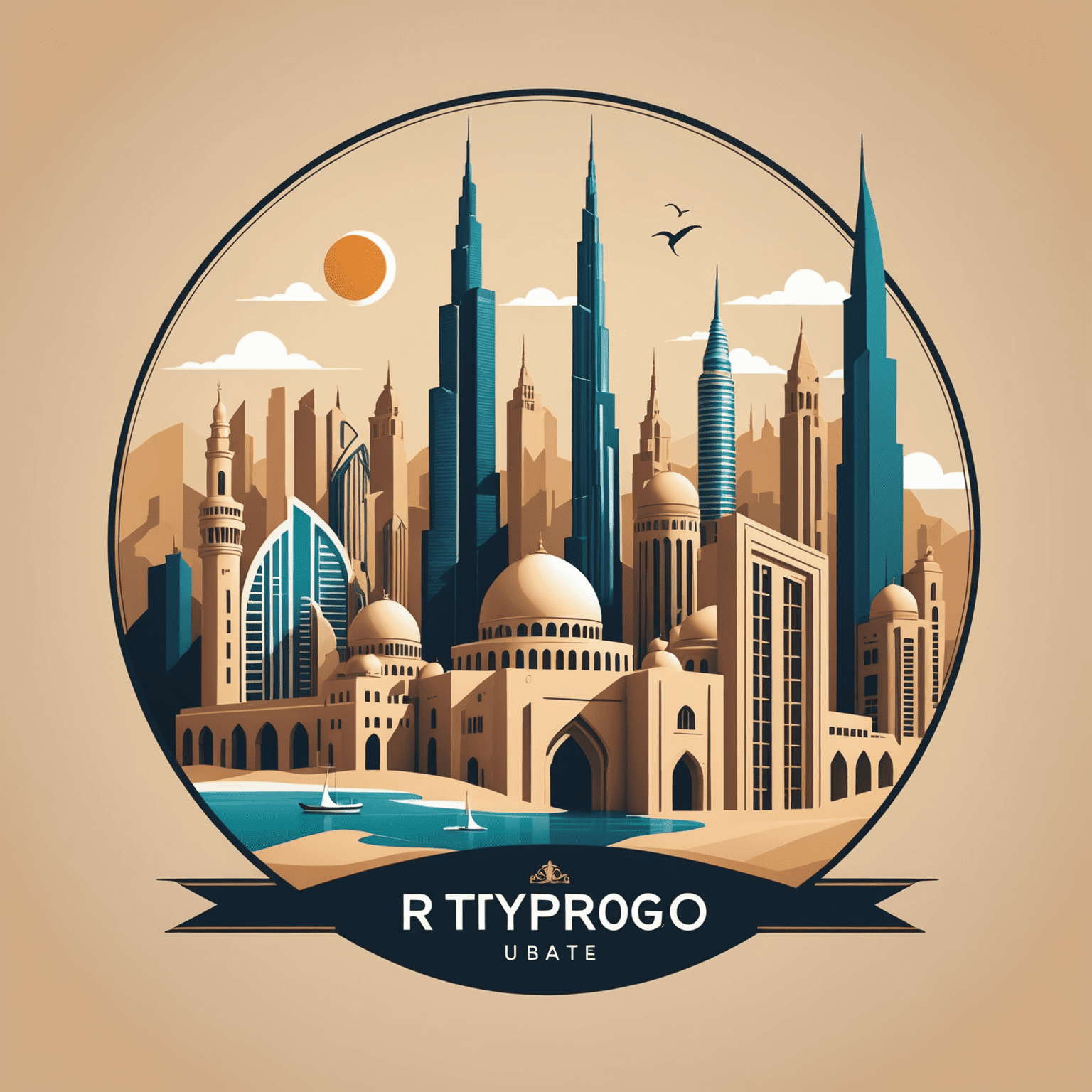 rtyperigo.com logo featuring a stylized representation of UAE landmarks