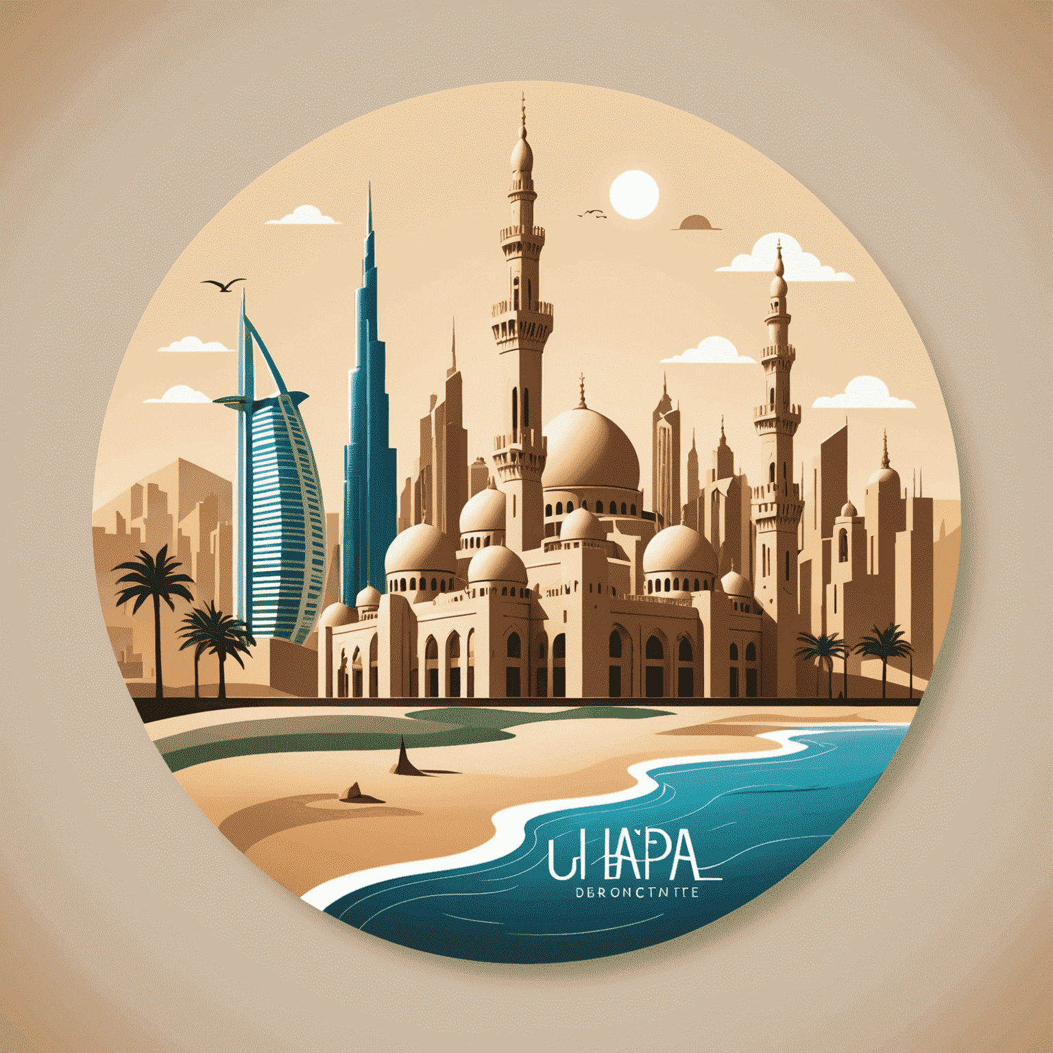 rtyperigo.com logo featuring a stylized representation of UAE landmarks