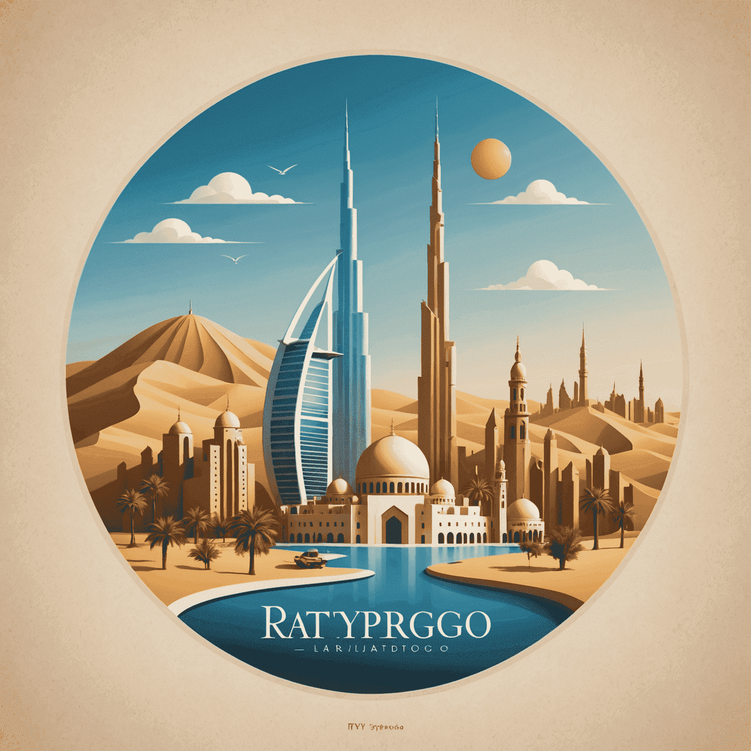 rtyperigo.com logo featuring a stylized representation of UAE landmarks